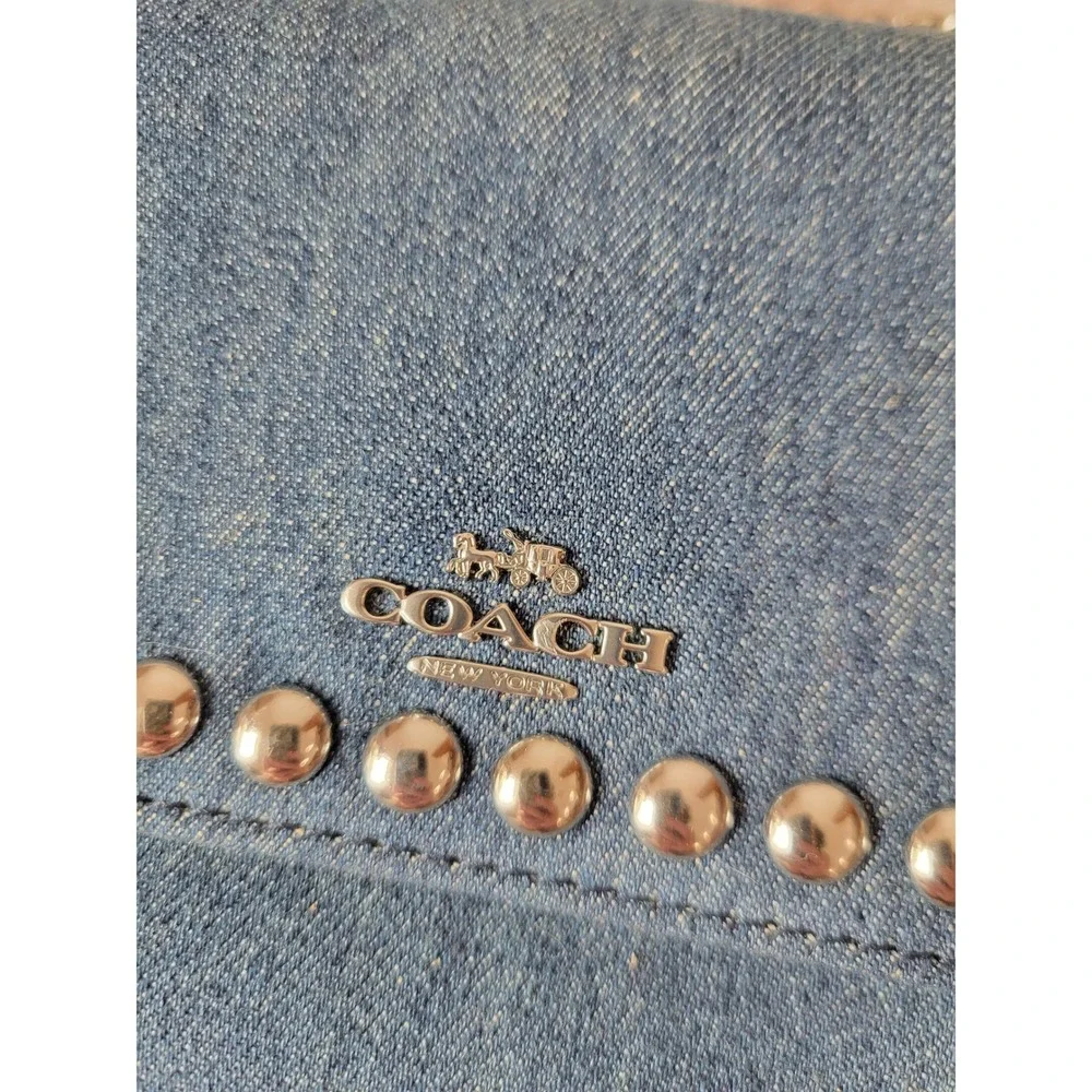 Coach Denim Rivets Crossbody Bag CN509 Studded Chain Shoulder Purse NWOT Y2K